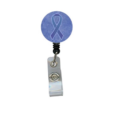 Teachers Aid Periwinkle Blue Ribbon for Esophageal and Stomach Cancer Awareness Retractable Badge Reel TE55432